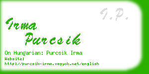 irma purcsik business card